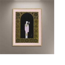 erte, the distant princess: the women of milissinde poster print framed canvas, 1920s art decor style, canvas wall art,