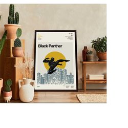 black panther poster, black panther movie, ryan coogler film, classic movie poster, retro movie posters, minimal movie a