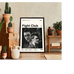 figh club movie, figh club poster, david fincher film,  retro movie, retro modern, movie print, high quality, wall decor