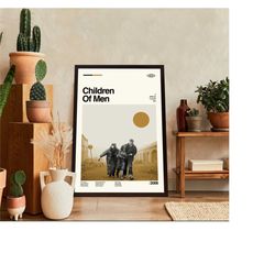 children of men movie poster, children of men movie, alfonso cuarn film, vintage modern, album cover poster, minimalist