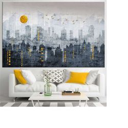 abstract city wall art, city landscape, city scene wall art, abstract wall art, abstract canvas, landscape wall art, abs