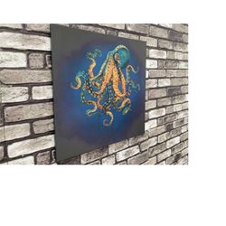 octopus, modern printed, trendy canvas, luxury canvas art, contemporary canvas, animal art, octopus artwork, gold wall d