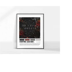 hunting adeline | h. d. carlton book | aesthetic book poster | minimalist book poster| tiktok books| booktok|romance boo