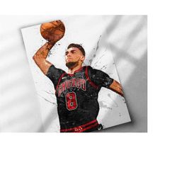 zach lavine poster - chicago bulls - canvas print, sports framed print, basketball poster, man cave gift, wrap, kids wal