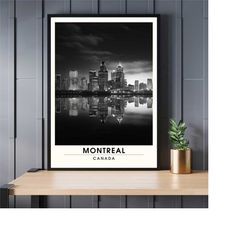 print montreal, quebec | montreal travel poster | black and white poster