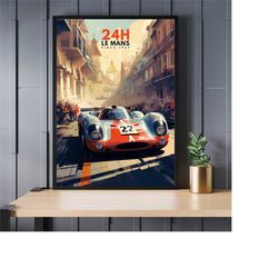 24h le mans poster | car print | vintage poster