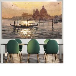 vintage venice wall art, venice canvas, italy wall art, italy canvas, boat wall art, vintage boat canvas, italy landscap