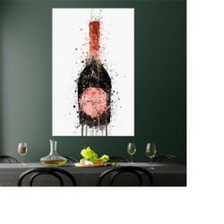 champagne wall art, champagner splash painting, champagne canvas, champagne painting, watercolor canvas print, champagne