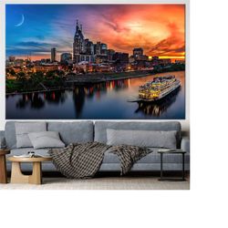 nashville skyline wall art, nashville canvas, nashville poster, skyline canvas, city landscape wall art, landscape canva