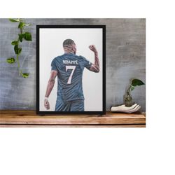 kylian mbappe psg inspired football art print | psg football team print | bedroom poster | football fan gift