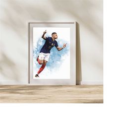 kylian mbappe poster print, kylian mbappe wall art printable, mbappe home decor kylian mbappe print mbappe decal