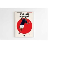 kylian mbappe poster, paris saint germain football print, football poster, soccer poster, sports poster, gift for him