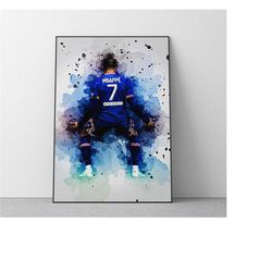 kylian mbapp poster | football wall art print | digital download