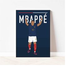 kylian mbapp world cup art poster printable, goat soccer poster minimalist, france football star wall art, vibrant footb