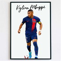 mbappe poster instant download kylian mbappe wall art decor mbappe psg poster birthday gift psg fan gift printable poste