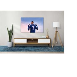mbappe poster, glass wall art, psg, canvas wall decor, french footballer,world cup 2022, kylian mbappe,4k, soccer, footb