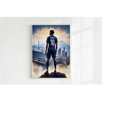 mbapp king of paris, photorealistic thermal print, football legends, high resolution, various dimensions, gift