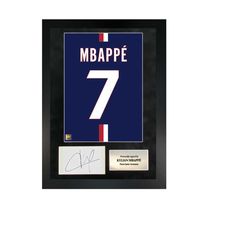 kylian mbappe | hand-signed shirt back poster frame w/ coa