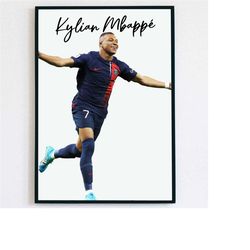 mbappe poster instant download kylian mbappe wall art decor mbappe psg poster birthday gift psg fan gift printable poste