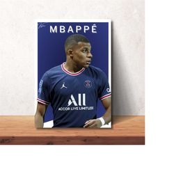 mbappe poster kylian mbappe poster psg poster soccer poster minimalist football poster paris saint germain wall art foot