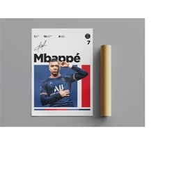 kylian mbappe poster, minimalist poster, sports poster, wall art, wall decor, premium matte vertical posters, 4k quality