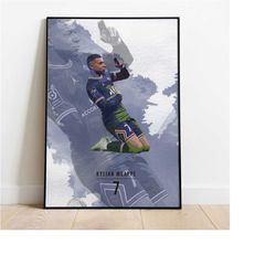 football poster, kylian mbappe, psg, digital poster,