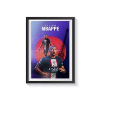 kylian mbapp art print l football i paris saint germain i mbappe