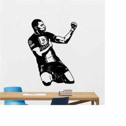 Mbappe Wall Decal Vinyl Sticker Football Wall Art Soccer Living Room Bedroom Sign Gym Decor Kids Poster Mural Player Gif