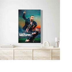 Kylian Mbappe Canvas Decor, Mbappe Wall Decor, Mbappe, Personalized Gifts, Living Room Wall Art, World Cup Canvas Poster