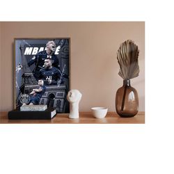 Mbappe Canvas, Kylian Mbappe Poster, Wall Art, Soccer Player Poster, Soccer Gift, Paris Saint Germain, Sport Decor, Psg