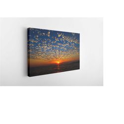 tropical island sunset and clouds, canvas wall art