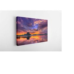 sea rock sunset beach, canvas wall art print