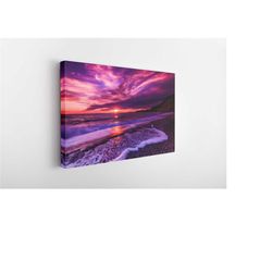 sunset sky in the beach, canvas wall art