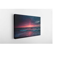 sunset island beach view, canvas wall art print