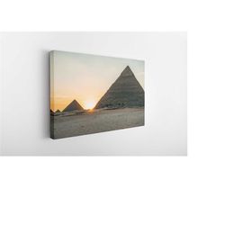 egypt pyramid and sunset, canvas wall art print