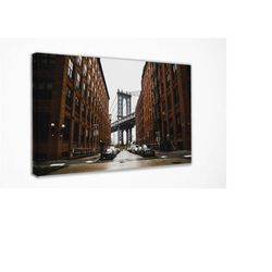 manhattan through dumbo, canvas wall art print |