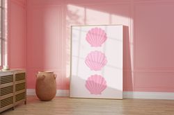 pink seashell coastal cowgirl aesthetic art print western doodle art print preppy decor coastal cowgirl art cowgirl dorm