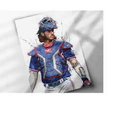 jonah heim poster, texas rangers - canvas print, sports art print, baseball poster, kids decor, man cave gift, wall deco