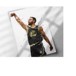 stephen curry poster - game 4, golden state warriors - canvas print, sports framed print, basketball poster, kids, man c