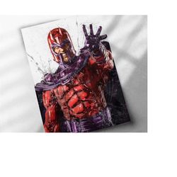 magneto poster - canvas print, framed print, poster, kids decor, man cave gift, wall decor, wrap, superhero, x-men, marv