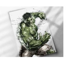 hulk poster - canvas print, framed print, poster, kids decor, man cave gift, wall decor, superhero, avengers, marvel, th