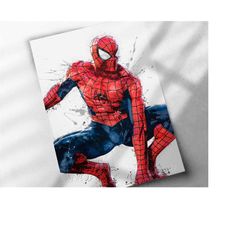 spiderman poster - canvas print, framed print, poster, kids decor, man cave gift, wall decor, wrap, spider man, superher