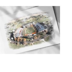 bowling green state doyt-perry stadium drawing, sketch, watercolor poster or canvas print, sports art print, man cave gi