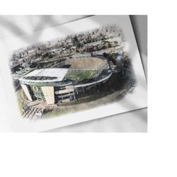 oregon autzen stadium drawing, sketch, watercolor poster or canvas print, sports art print, man cave gift, wall decor, t