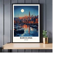 barcelona print | night trip to barcelona, spain