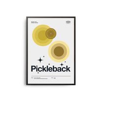midcentury pickleback cocktail poster, pickleback cocktail print, cocktail kitchen art, cocktail recipe poster, cocktail