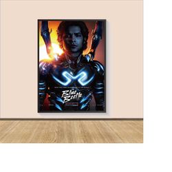 blue beetle movie poster print, canvas wall art,  home decor, movie art, gifts for him/her, movie print, art print, film