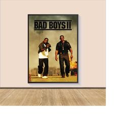 bad boys ii movie poster print, canvas wall art, room decor, movie art, personalized gift, wall art print, art poster fo