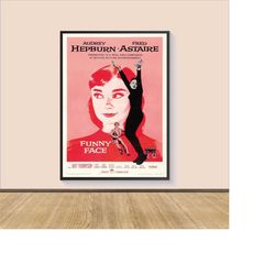 funny face (1957) movie poster print, canvas wall art, room decor, movie art, gifts for him/her, wall art print, vintage