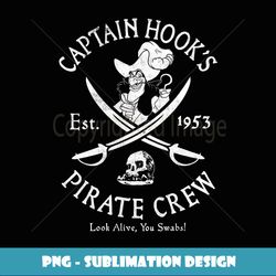 disney peter pan captain hook pirate crew est 1953 logo - special edition sublimation png file